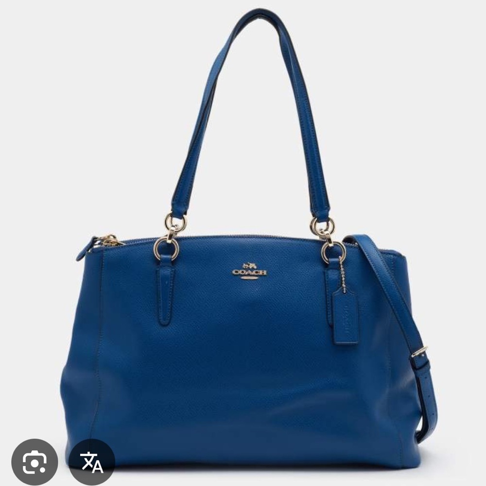 COACH MADISON KIMBERLY CARRY ALL LARGE SATCHEL IN ROYAL BLUE CROSSGRAIN LEATHER